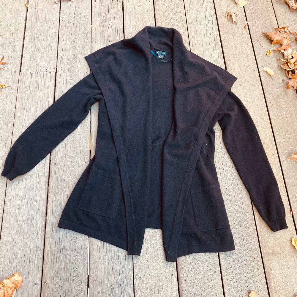 C by Bloomingdales 2-Ply Cashmere Open-Front Cardigan, XL, NWT
